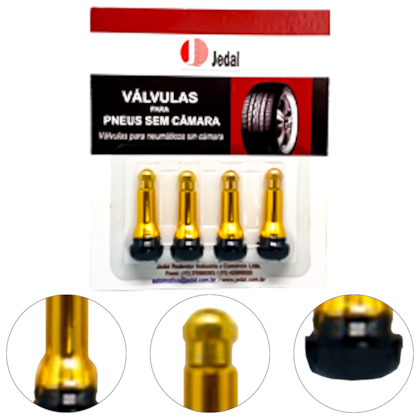 KIT VÁLVULA TR414AC COR OURO BR BLISTER C/ 4 PCS - 821414ACBO JEDAL