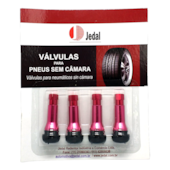 KIT VÁLVULA TR414AC COR VERMELHA BLISTER COM 4 PCS - 821414ACBV JEDAL