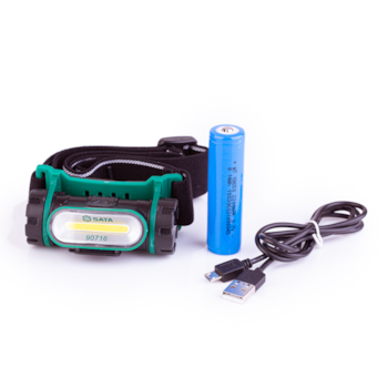 LANTERNA DE CABECA RECARREGAVEL 150 LUMENS - SATA LANTERNA DE CABECA RECARREGAVEL 150 LUMENS - SATA