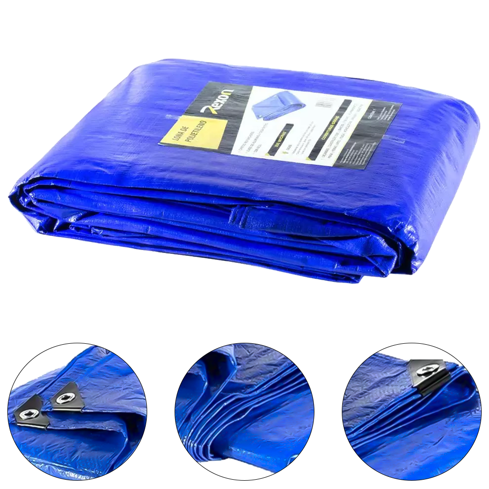LONA DE POLIETILENO 200 MICRAS AZUL PROTEÇÃO UV 3M X 5M