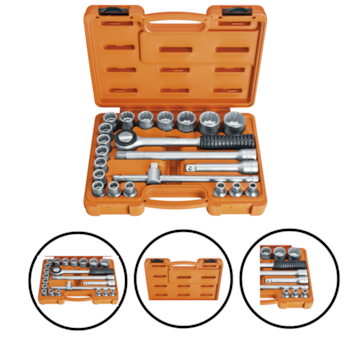 MALETA C/ SOQUETES ESTRIADOS E ACESSÓRIOS ENCAIXE 1/2" 22 PEÇAS - 44833522 TRAMONTINA MALETA C/ SOQUETES ESTRIADOS E ACESSÓRIOS ENCAIXE 1/2" 22 PEÇAS - 44833522 TRAMONTINA