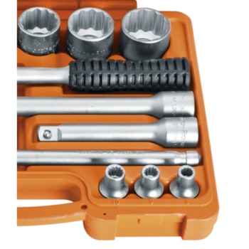 MALETA C/ SOQUETES ESTRIADOS E ACESSÓRIOS ENCAIXE 1/2" 22 PEÇAS - 44833522 TRAMONTINA MALETA C/ SOQUETES ESTRIADOS E ACESSÓRIOS ENCAIXE 1/2" 22 PEÇAS - 44833522 TRAMONTINA