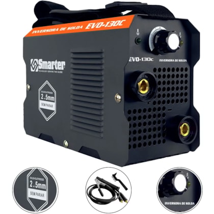 MÁQUINA DE SOLDA INVERSORA PORTÁTIL 130A SMARTER EVO-130C MÁQUINA DE SOLDA INVERSORA PORTÁTIL 130A SMARTER EVO-130C