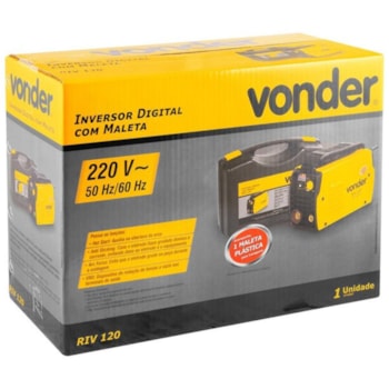 MÁQUINA DE SOLDA TIG PORTÁTIL + MÁSCARA DE SOLDA - RIV 120 VONDER Voltagem:220V
