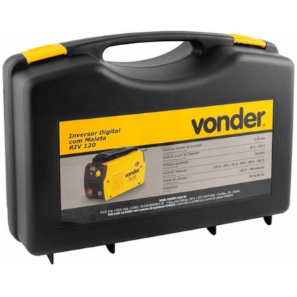 MÁQUINA DE SOLDA TIG PORTÁTIL + MÁSCARA DE SOLDA - RIV 120 VONDER Voltagem:220V