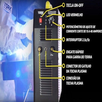 MÁQUINA INVERSORA DE CORTE PLASMA C/ COMPRESSOR INTERNO - IPC-9015 TORK Voltagem:220V