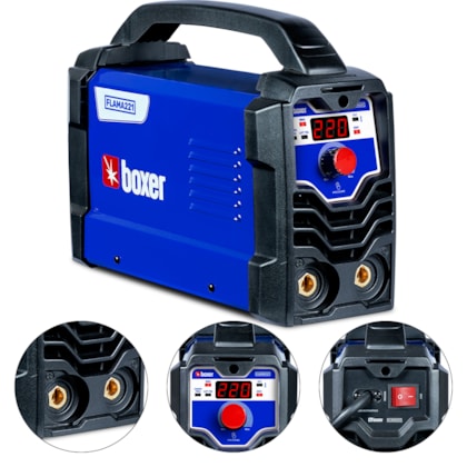 MÁQUINA INVERSORA DE SOLDA FLAMA 221 TIG 220A COM DISPLAY DIGITAL - 1005017 BOXER MÁQUINA INVERSORA DE SOLDA FLAMA 221 TIG 220A COM DISPLAY DIGITAL - 1005017 BOXER