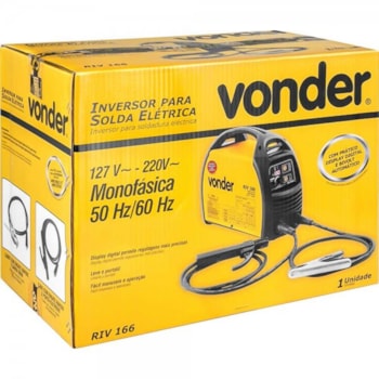 MÁQUINA INVERSORA RETIFICADOR DE SOLDA TIG RIV 166 - 6878166000 VONDER MÁQUINA INVERSORA RETIFICADOR DE SOLDA TIG RIV 166 - 6878166000 VONDER