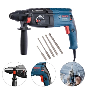 MARTELETE DE IMPACTO GBH 2-24D 820W CAIXA COM 5 BROCAS - BOSCH MARTELETE DE IMPACTO GBH 2-24D 820W CAIXA COM 5 BROCAS - BOSCH