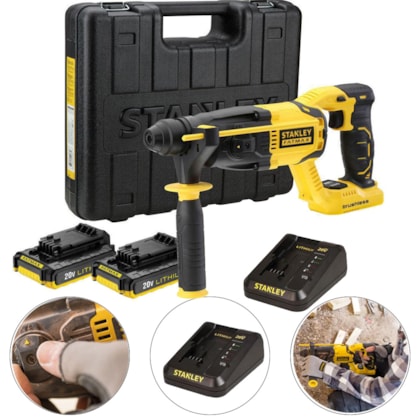 MARTELETE PERFURADOR E ROMPEDOR À BATERIA 20V 1,5J BRUSHELESS - SBR20D2K  STANLEY MARTELETE PERFURADOR E ROMPEDOR À BATERIA 20V 1,5J BRUSHELESS - SBR20D2K  STANLEY