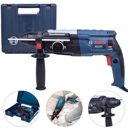 MARTELETE PERFURADOR ROMPEDOR 850W GBH 2-28D COM MALETA - 06112673E0 BOSCH MARTELETE PERFURADOR ROMPEDOR 850W GBH 2-28D COM MALETA - 06112673E0 BOSCH