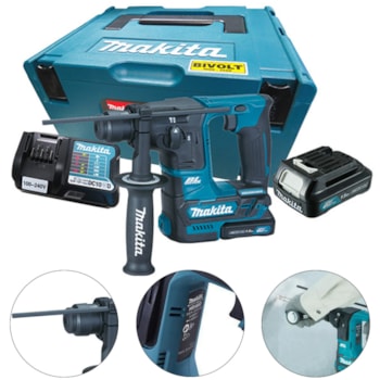 MARTELETE ROTATIVO A BATERIA 12V - HR166DWYJ MAKITA MARTELETE ROTATIVO A BATERIA 12V - HR166DWYJ MAKITA