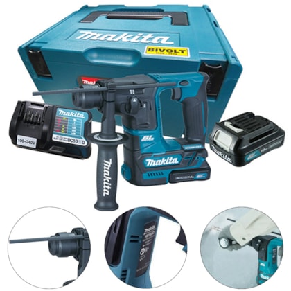 MARTELETE ROTATIVO A BATERIA 12V - HR166DWYJ MAKITA MARTELETE ROTATIVO A BATERIA 12V - HR166DWYJ MAKITA
