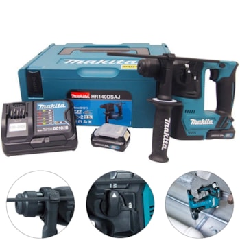 MARTELETE ROTATIVO ROMPEDOR A BATERIA 12V HR140DSAJ - MAKITA Voltagem:BIVOLT