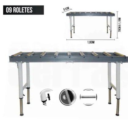 MESA EXTENSORA COM 9 ROLETES TIPO PEDESTAL - RZ-MR09 RAZI MESA EXTENSORA COM 9 ROLETES TIPO PEDESTAL - RZ-MR09 RAZI