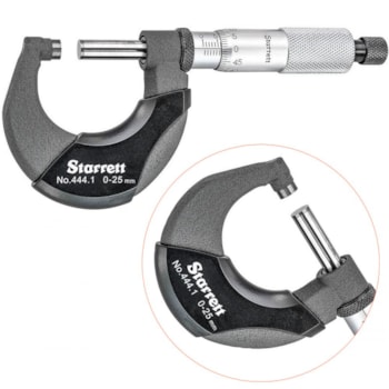 MICRÔMETRO COM ISOLADORES TÉRMICOS CAPACIDADE 25 MM - 444.1MXRL-25 STARRETT MICRÔMETRO COM ISOLADORES TÉRMICOS CAPACIDADE 25 MM - 444.1MXRL-25 STARRETT