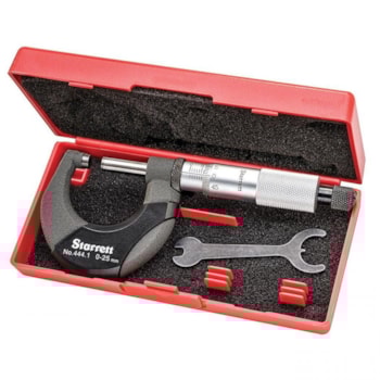MICRÔMETRO COM ISOLADORES TÉRMICOS CAPACIDADE 25 MM - 444.1MXRL-25 STARRETT MICRÔMETRO COM ISOLADORES TÉRMICOS CAPACIDADE 25 MM - 444.1MXRL-25 STARRETT