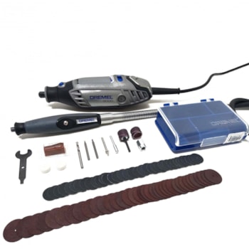 MICRORETÍFICA DREMEL 3000 COM 82 ACESSÓRIOS + ACOPLAMENTO FLEXÍVEL - DREMEL MICRORETÍFICA DREMEL 3000 COM 82 ACESSÓRIOS + ACOPLAMENTO FLEXÍVEL - DREMEL