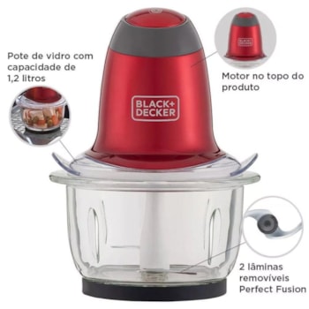 MINIPROCESSADOR JARRA DE VIDRO BLACK DECKER GIFT MP200V