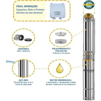 MOTOBOMBA SUBMERSA BMSI 303 3" 21 ESTÁGIOS 1,5CV TIPO CANETA - 16006013 SOMAR MOTOBOMBA SUBMERSA BMSI 303 3" 21 ESTÁGIOS 1,5CV TIPO CANETA - 16006013 SOMAR