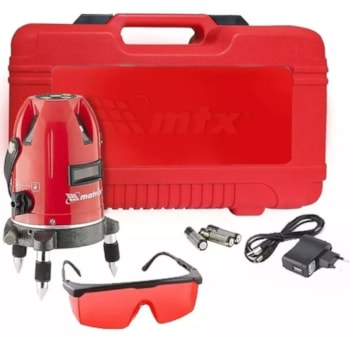 NÍVEL À LASER AUTOMÁTICO 5 LINHAS COM MALETA E ÓCULOS - 350359 MTX NÍVEL À LASER AUTOMÁTICO 5 LINHAS COM MALETA E ÓCULOS - 350359 MTX