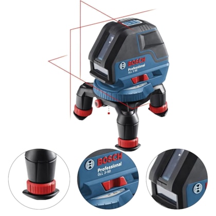 NÍVEL A LASER PROFESSIONAL COM 3 LINHAS GLL 3-50 - 601063800 BOSCH