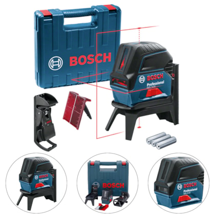 NÍVEL LASER VERMELHO PROFESSIONAL 15 M COM MALETA - GCL 2-15 BOSCH