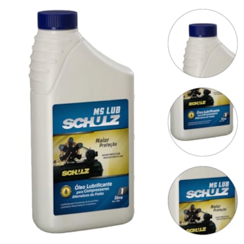 ÓLEO LUBRIFICANTE MINERAL PARA COMPRESSORES 1 LITRO MS LUB - 010.0011-0 SCHULZ ÓLEO LUBRIFICANTE MINERAL PARA COMPRESSORES 1 LITRO MS LUB - 010.0011-0 SCHULZ