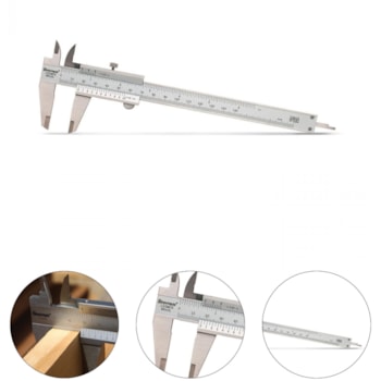 PAQUÍIMETRO UNIVERSAL INOX FOSCO DE 150 X 0,05MM - 125MEBT-6/150 STARRETT PAQUÍIMETRO UNIVERSAL INOX FOSCO DE 150 X 0,05MM - 125MEBT-6/150 STARRETT