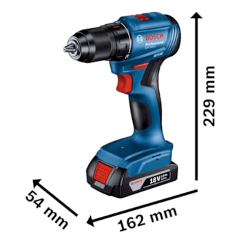 PARAFURADEIRA  E FURADEIRA 1/2" 13MM 18V 50NM BRUSHLESS GSR 185LI COM 2 BATERIAS E CARREGADOR - BOSCH