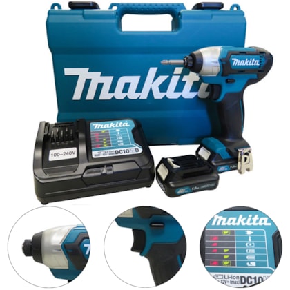 PARAFUSADEIRA DE IMPACTO A BATERIA 12V BIVOLT TD110DWYE - MAKITA