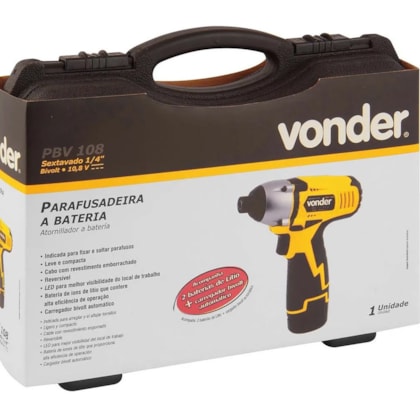 PARAFUSADEIRA DE IMPACTO A BATERIA  - PBV108 VONDER PARAFUSADEIRA DE IMPACTO A BATERIA  - PBV108 VONDER