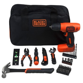 PARAFUSADEIRA E FURADADEIRA 8V + 54 ACESSÓRIOS - LD008KA BLACK + DECKER PARAFUSADEIRA E FURADADEIRA 8V + 54 ACESSÓRIOS - LD008KA BLACK + DECKER