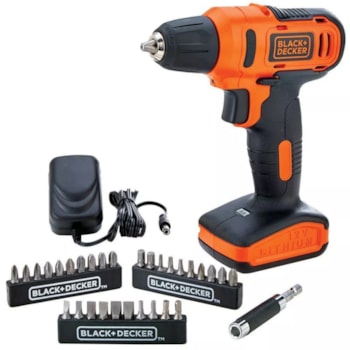 PARAFUSADEIRA E FURADEIRA A BATERIA COM 31ACESSÓRIOS  - LD12SC-BR BLACK + DECKER PARAFUSADEIRA E FURADEIRA A BATERIA COM 31ACESSÓRIOS  - LD12SC-BR BLACK + DECKER