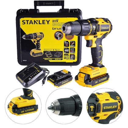 PARAFUSADEIRA / FURADEDEIRA DE IMP 20V BRUSHLESS - SBH20S2K STANLEY