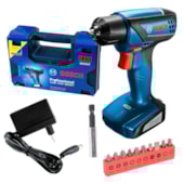 PARAFUSADEIRA / FURADEIRA 15NM 12V COM 1 BATERIA DE 1,5AH EMBUTIDA GSR 1000 SMART COM 33 ACESSORIOS E MALETA - BOSCH