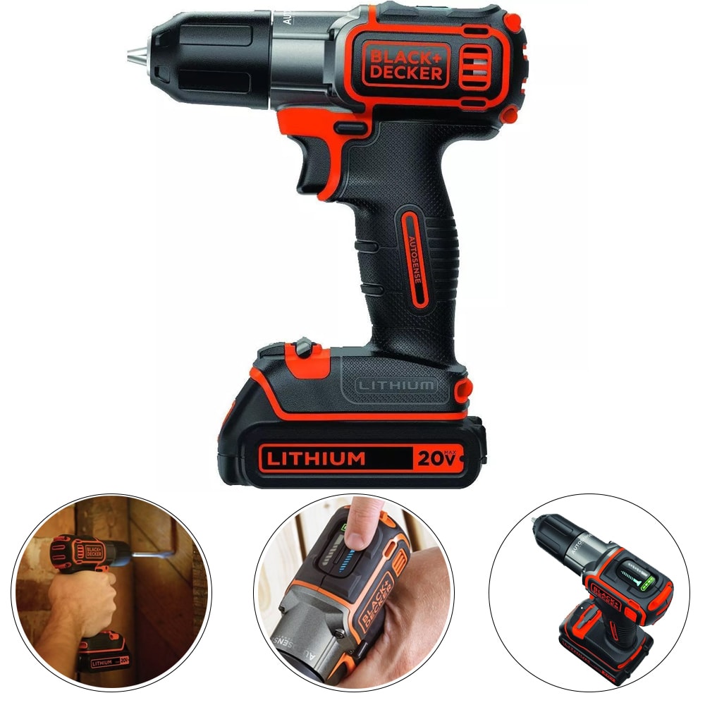 PARAFUSADEIRA FURADEIRA 20V AUTOSENSE BDCDE120C BLACK DECKER