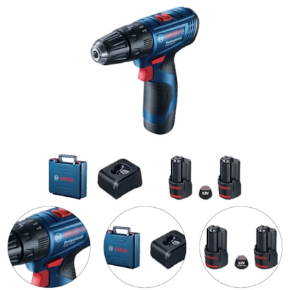 PARAFUSADEIRA / FURADEIRA 3/8" À BATERIA GSB 120-LI + 2 BATERIAS C/ MALETA BIVOLT - 06019G81E0 BOSCH