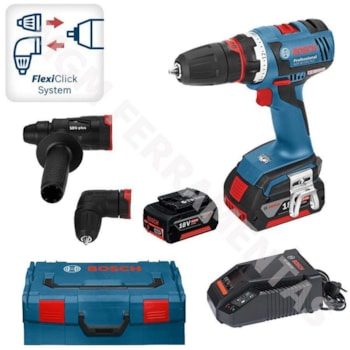 PARAFUSADEIRA / FURADEIRA 4 EM 1 À BATERIA GSR 18 V EC FC2 FLEXICLICK PROFESSIONAL - BOSCH - 06019E1