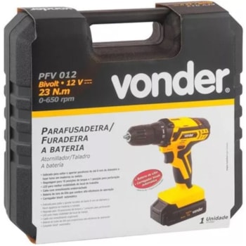 PARAFUSADEIRA/FURADEIRA  BIVOLT A BATERIA 12V - PFV012 VONDER