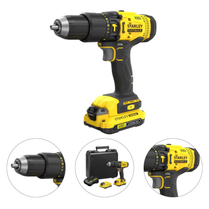 PARAFUSADEIRA / FURADEIRA DE IMPACTO 1/2" 55NM 20V COM 1 BATERIA 2AH + CARREGADOR BIVOLT + MALETA  - STANLEY