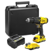 PARAFUSADEIRA / FURADEIRA DE IMPACTO 1/2" 55NM 20V COM 2 BATERIAS 2AH + CARREGADOR BIVOLT + MALETA  - STANLEY