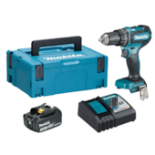 PARAFUSADEIRA / FURADEIRA DE IMPACTO 1/2" 60NM 18V BRUSHLESS COM 1 BATERIA 3AH + CARREGADOR BIVOLT E MALETA - MAKITA