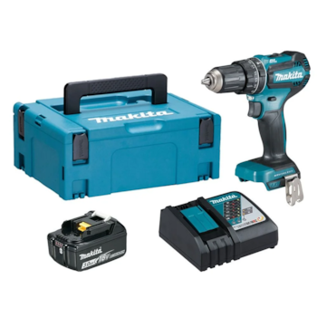 PARAFUSADEIRA / FURADEIRA DE IMPACTO 1/2" 60NM 18V BRUSHLESS COM 1 BATERIA 3AH + CARREGADOR BIVOLT E MALETA - MAKITA