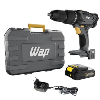PARAFUSADEIRA / FURADEIRA DE IMPACTO 1/2" 60NM 21V COM UMA BATERIA DE 2AH, CARREGADOR BIVOLT E MALETA K21 ID03 - FW009462 WAP
