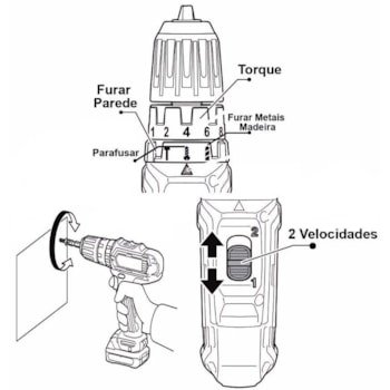 PARAFUSADEIRA/FURADEIRA DE IMPACTO 10MM HP332DSAE Voltagem:BIVOLT