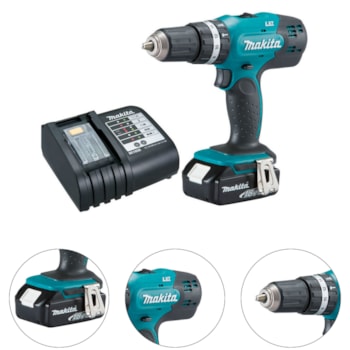 PARAFUSADEIRA / FURADEIRA DE IMPACTO 18V - DHP453X10 MAKITA