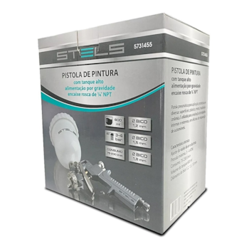 PISTOLA DE PINTURA COM TANQUE ALTO 600ML - 5731455 STEELS PISTOLA DE PINTURA COM TANQUE ALTO 600ML - 5731455 STEELS