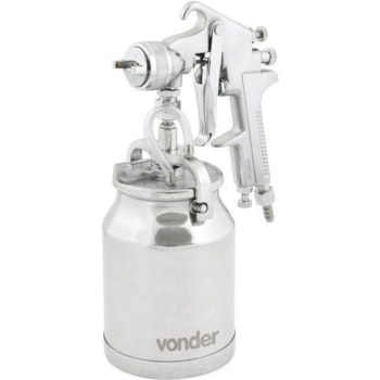 Pistola para pintura com caneca em alumínio tipo sucção PSV 100 VONDER Pistola para pintura com caneca em alumínio tipo sucção PSV 100 VONDER