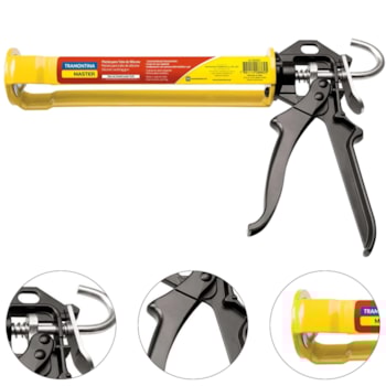 PISTOLA PARA TUBO DE SILICONE 280ML COM CHAPAS EM AÇO - 43199002 TRAMONTINA PISTOLA PARA TUBO DE SILICONE 280ML COM CHAPAS EM AÇO - 43199002 TRAMONTINA